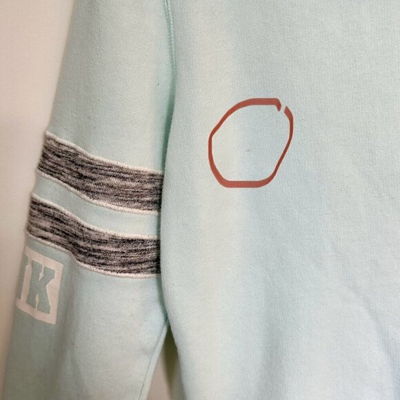 Victoria's Secret PINK Mint Blue Pullover Hoodie - Size Medium - Picture 5 of 7